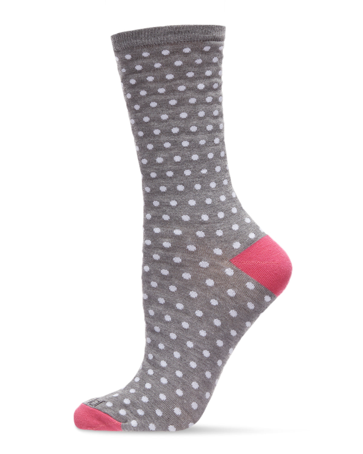Pin Dot Bamboo Blend Crew Sock : Color: Med Gray Heather
