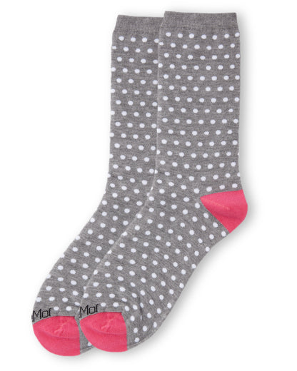 Pin Dot Bamboo Blend Crew Sock : Color: Med Gray Heather