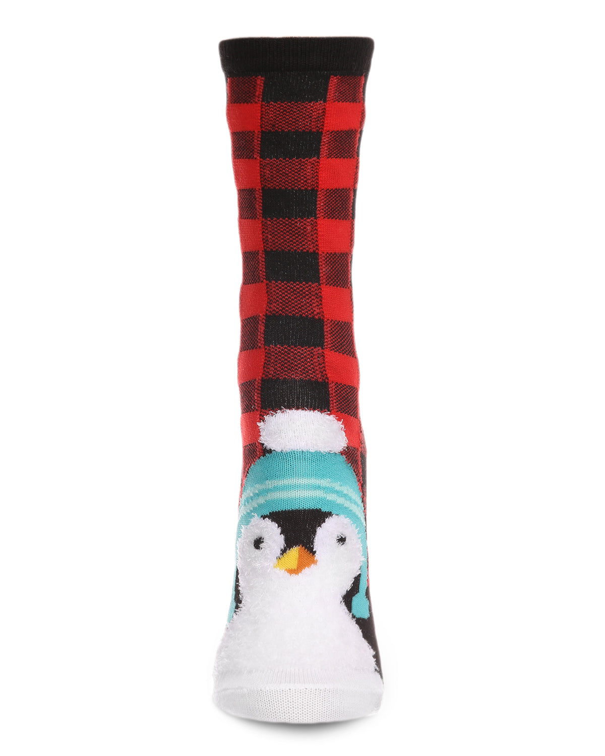 Women's Foot Pet Penguin Crew Socks : Color: Red