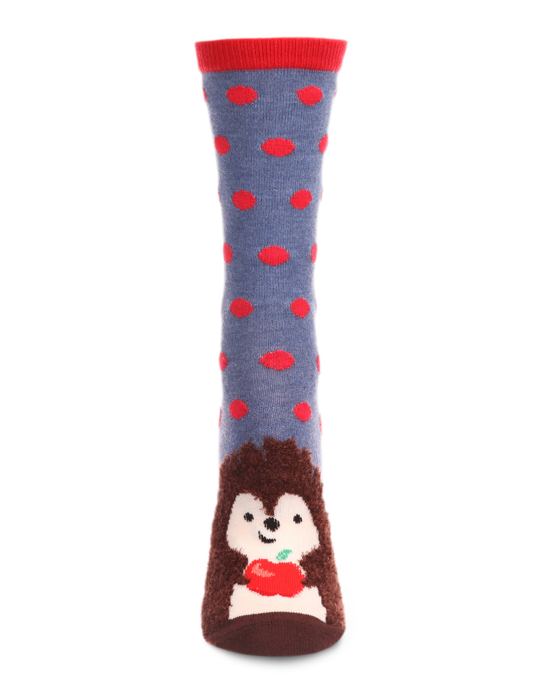 Women's Foot Pet Porcupine Cozy Polka Dot Crew Socks