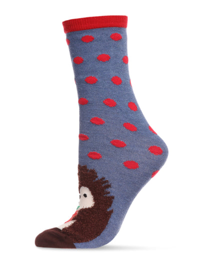 Women's Foot Pet Porcupine Crew Socks : Color: Blue Heather
