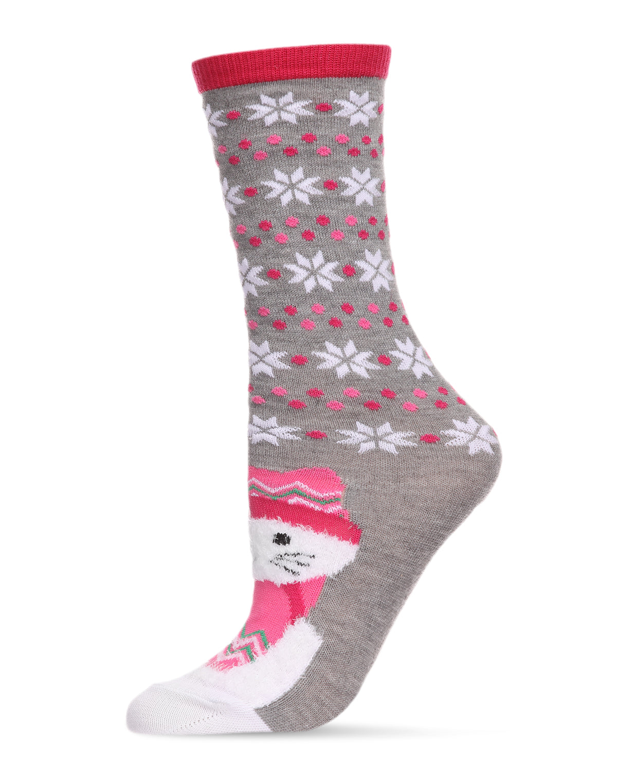 Women's Foot Pet Cat Crew Socks : Color: Med Gray Heather
