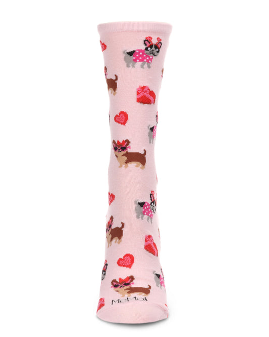 Puppy Love & Gift Bamboo Blend Crew Socks : Color: Light Pink