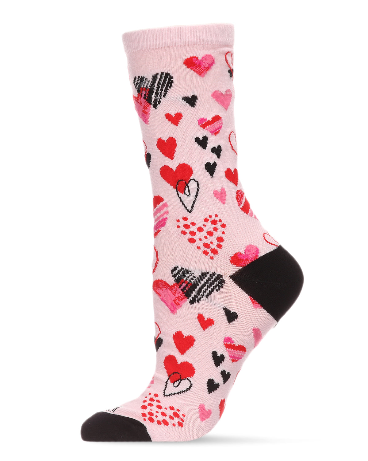 Heart Explosion Bamboo Blend Crew Socks : Color: Light Pink