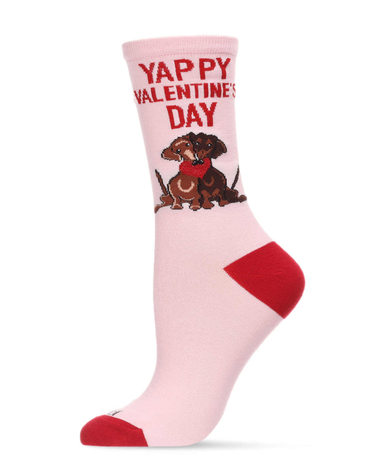 Yappy Vday Bamboo Blend Crew Sock : Color: Light Pink