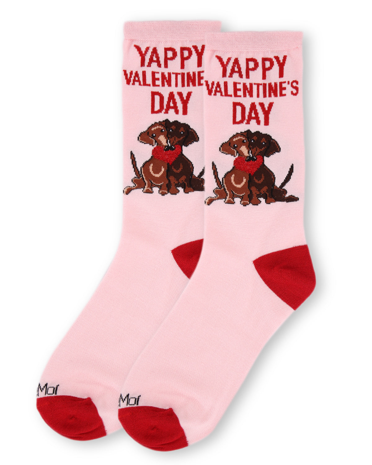 Yappy Vday Bamboo Blend Crew Sock : Color: Light Pink