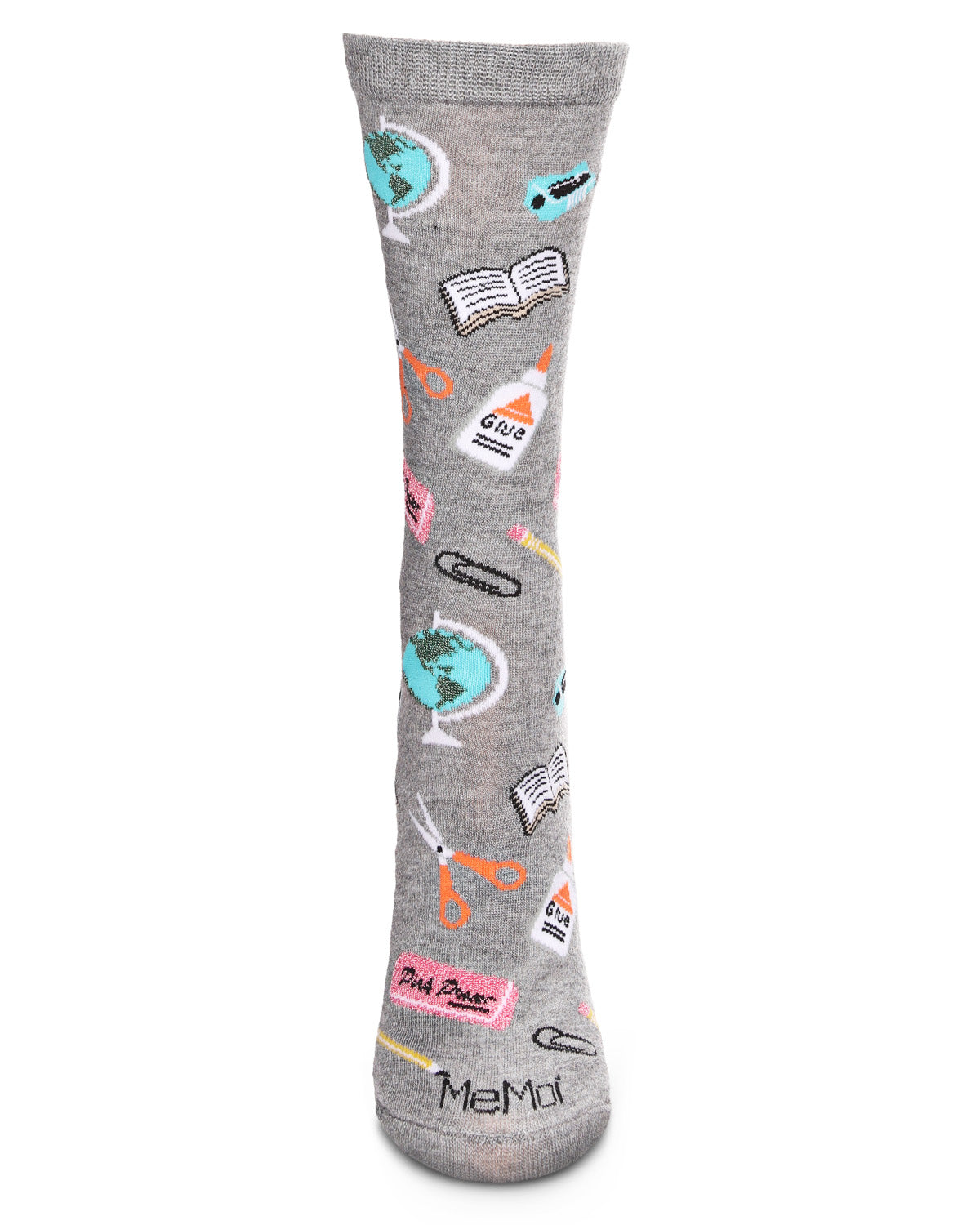 School Supplies Bamboo Blend Crew Socks : Color: Med Gray Heather