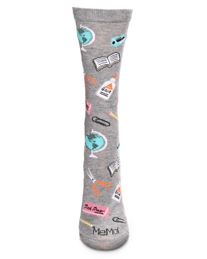 School Supplies Bamboo Blend Crew Socks : Color: Med Gray Heather