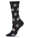 Peace Out Bamboo Blend Crew Socks : Color: Black