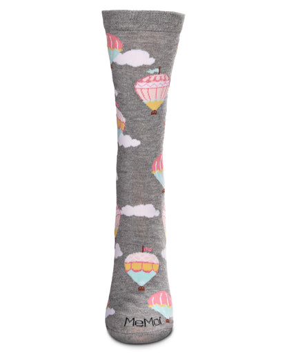 Hot Air Balloons Bamboo Blend Crew Socks : Color: Med Gray Heather