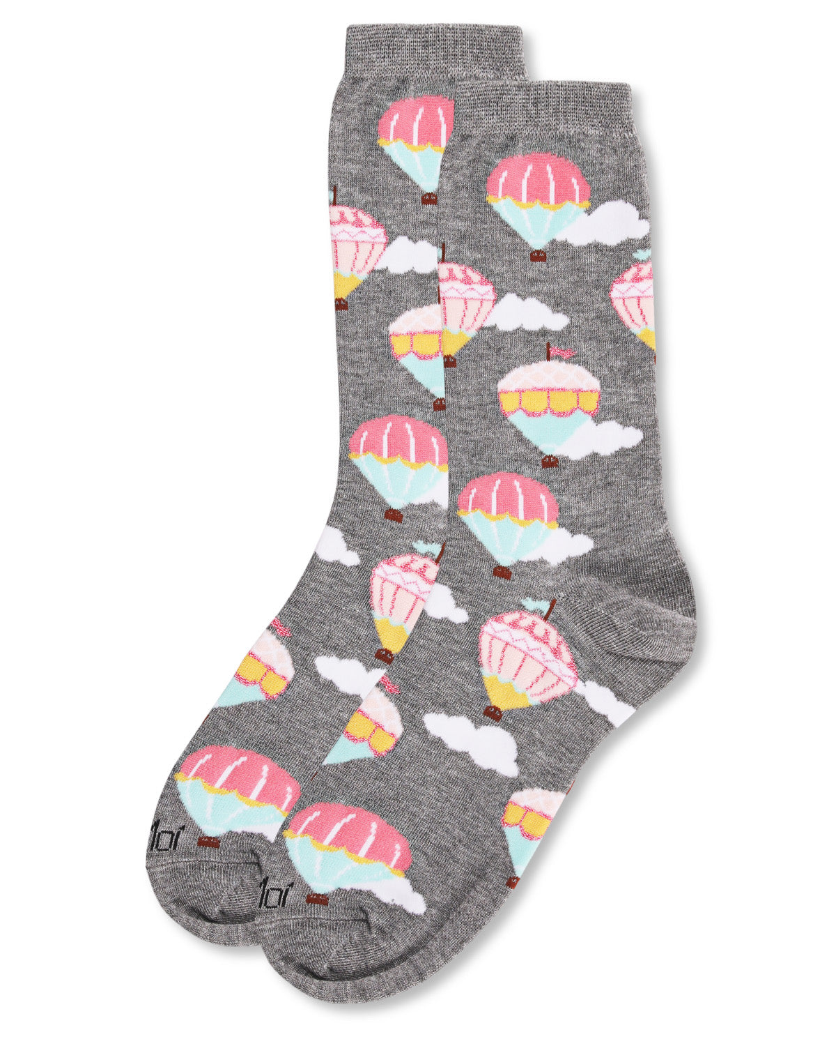 Hot Air Balloons Bamboo Blend Crew Socks : Color: Med Gray Heather