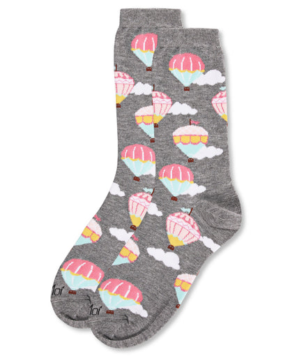 Hot Air Balloons Bamboo Blend Crew Socks : Color: Med Gray Heather