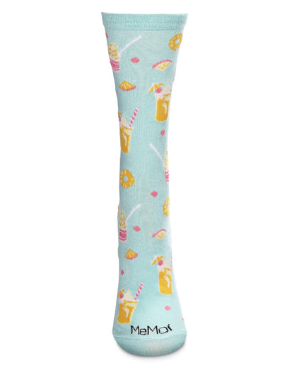 Pineapple Whip Bamboo Blend Crew Socks : Color: Seafoam