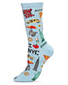 New York City Bamboo Blend Crew Socks : Color: Light Blue