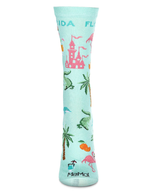Florida Bamboo Blend Crew Sock : Color: Seafoam