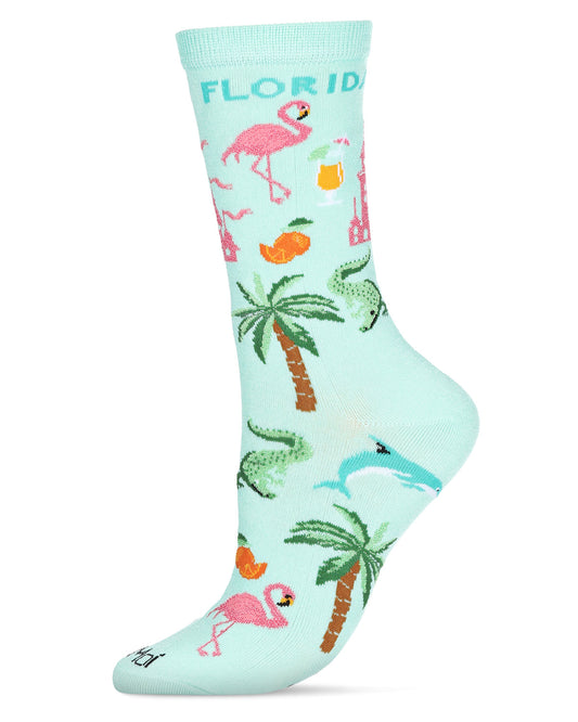 Florida Bamboo Blend Crew Sock : Color: Seafoam