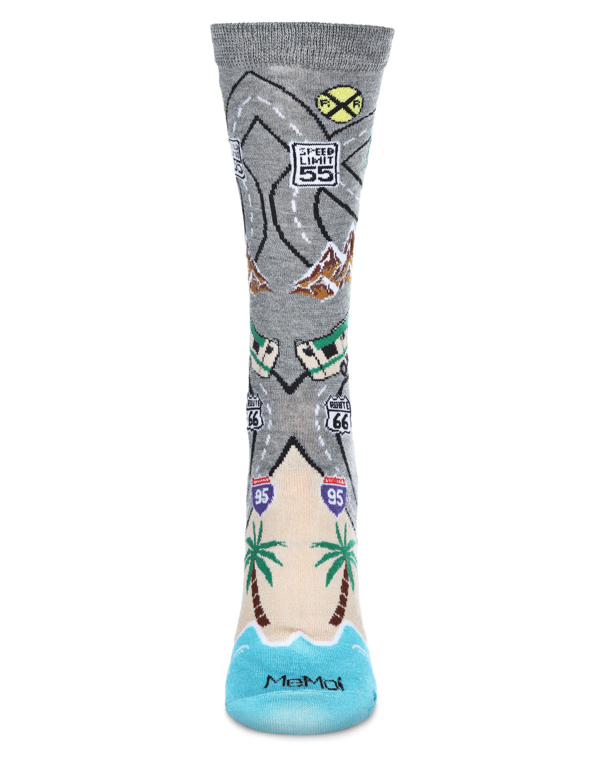 Road Trip Bamboo Blend Crew Sock : Color: Med Gray Heather