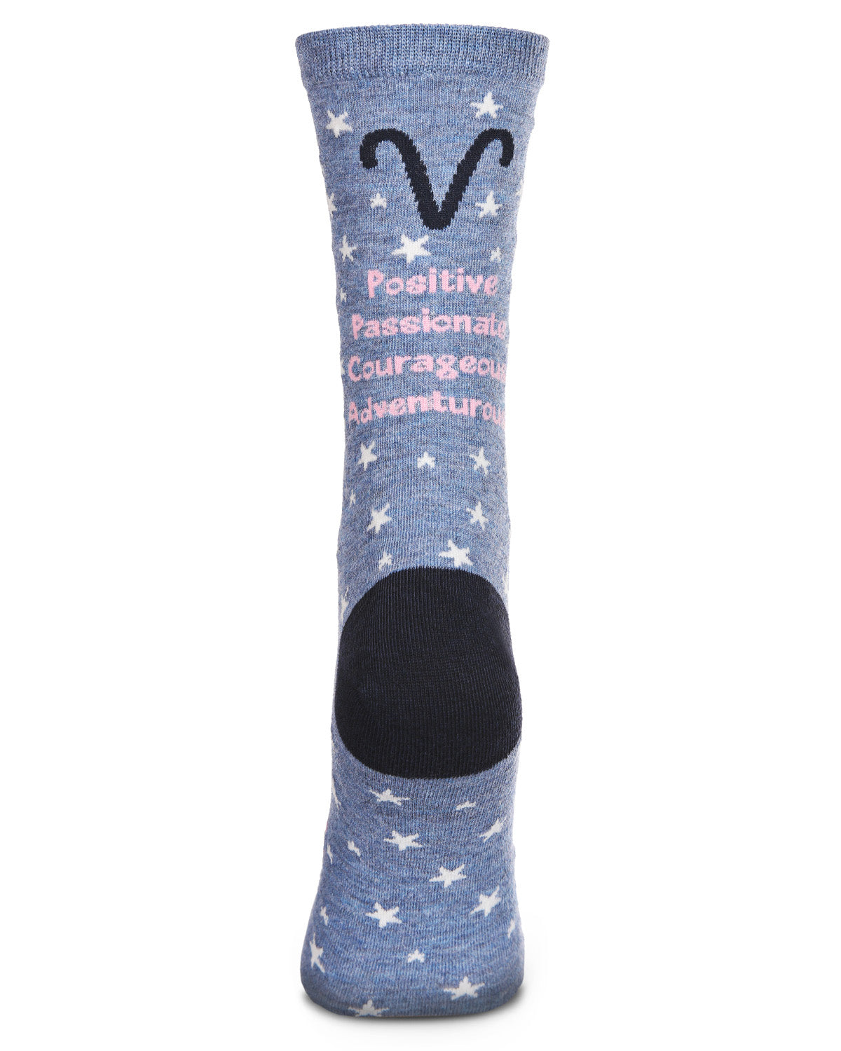 Women's Aries Zodiac Sign Crew Socks : Color: Denim Heather