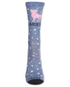 Women's Aries Zodiac Sign Crew Socks : Color: Denim Heather