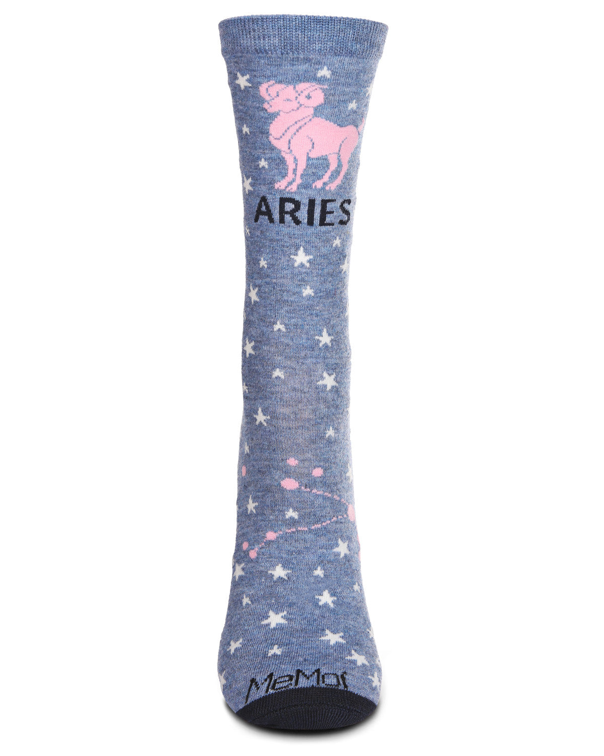 Women's Aries Zodiac Sign Crew Socks : Color: Denim Heather