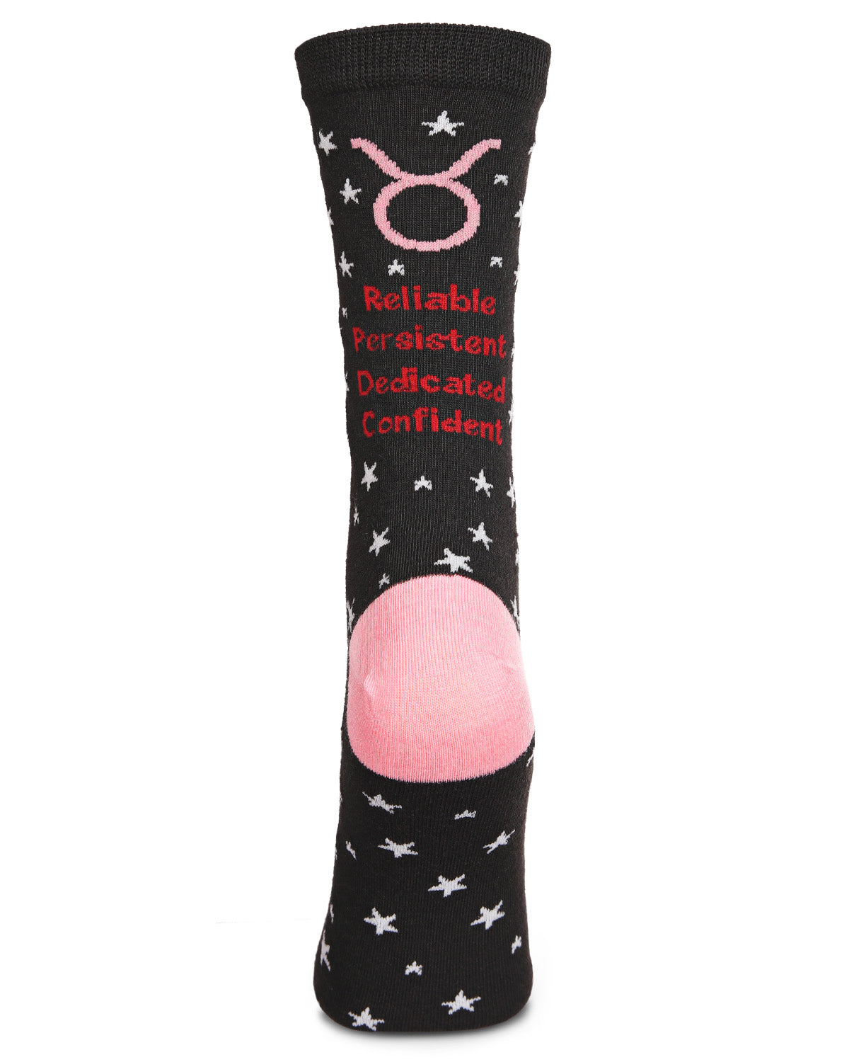 Women's Taurus Zodiac Sign Crew Socks : Color: Black
