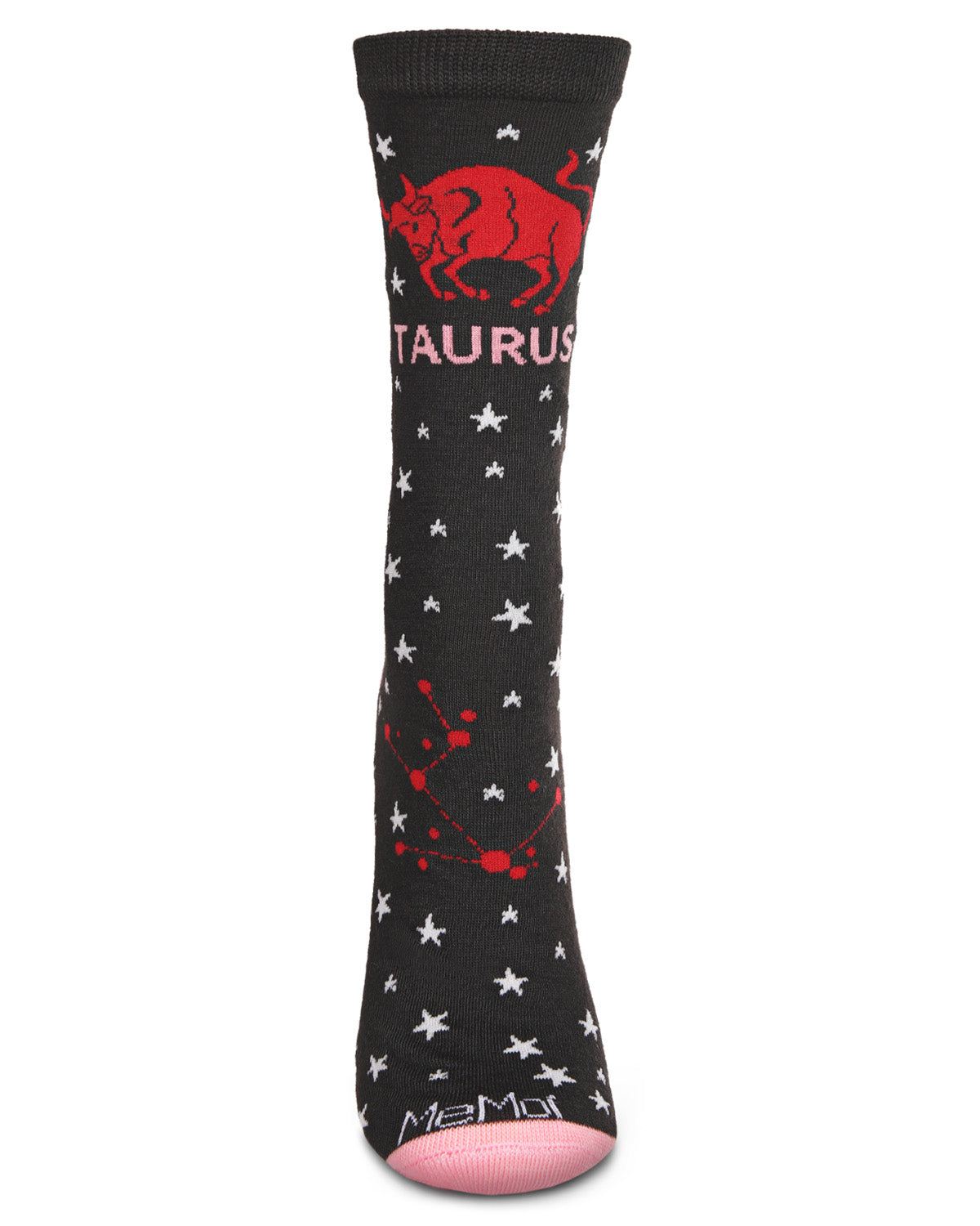 Women's Taurus Zodiac Sign Crew Socks : Color: Black