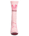 Women's Gemini Zodiac Sign Crew Socks : Color: Pink Icing