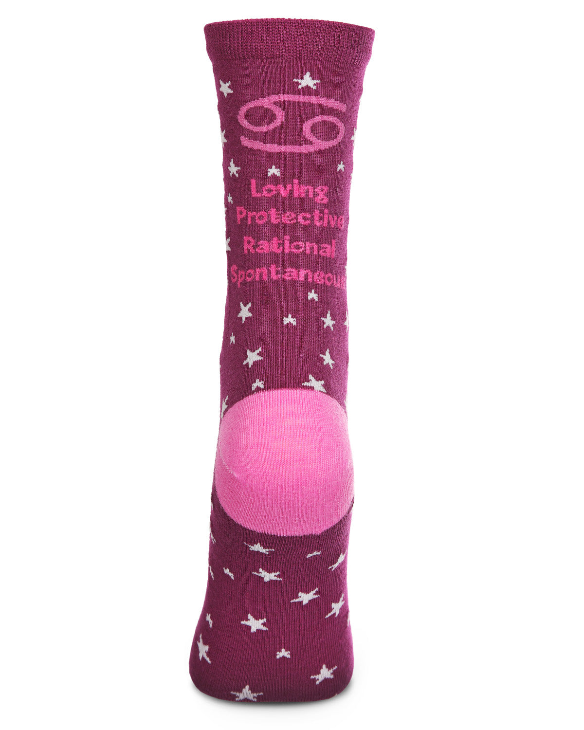 Women's Cancer Zodiac Sign Crew Socks : Color: Grape