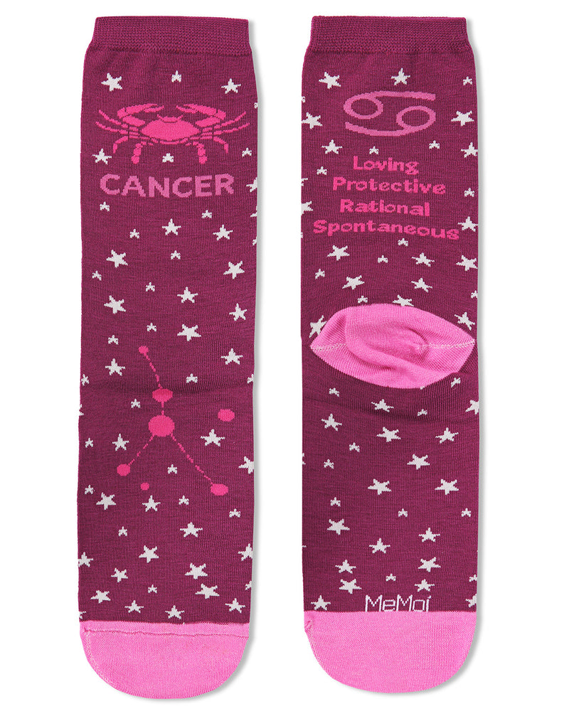 Women's Cancer Zodiac Sign Crew Socks
