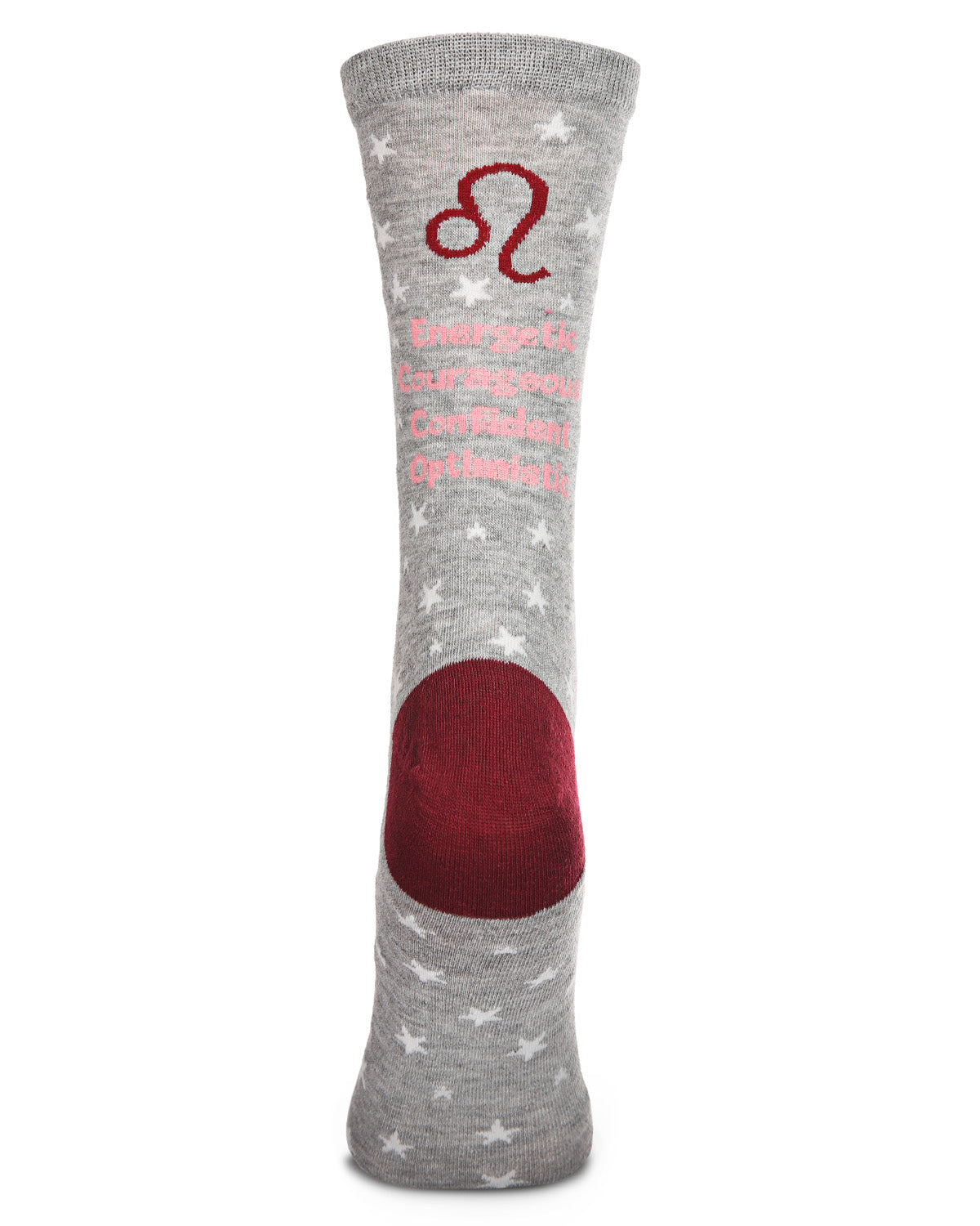 Women's Leo Zodiac Sign Crew Socks : Color: Med Gray Heather