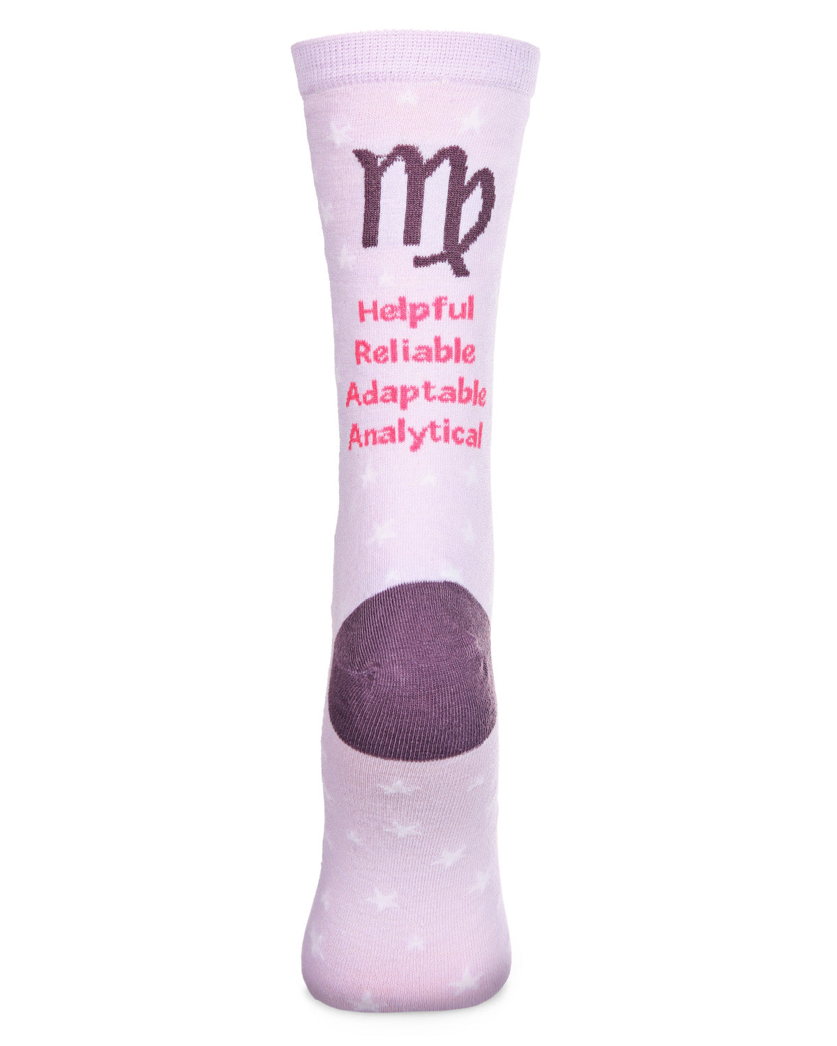 Women's Virgo Zodiac Sign Crew Socks : Color: Lavender
