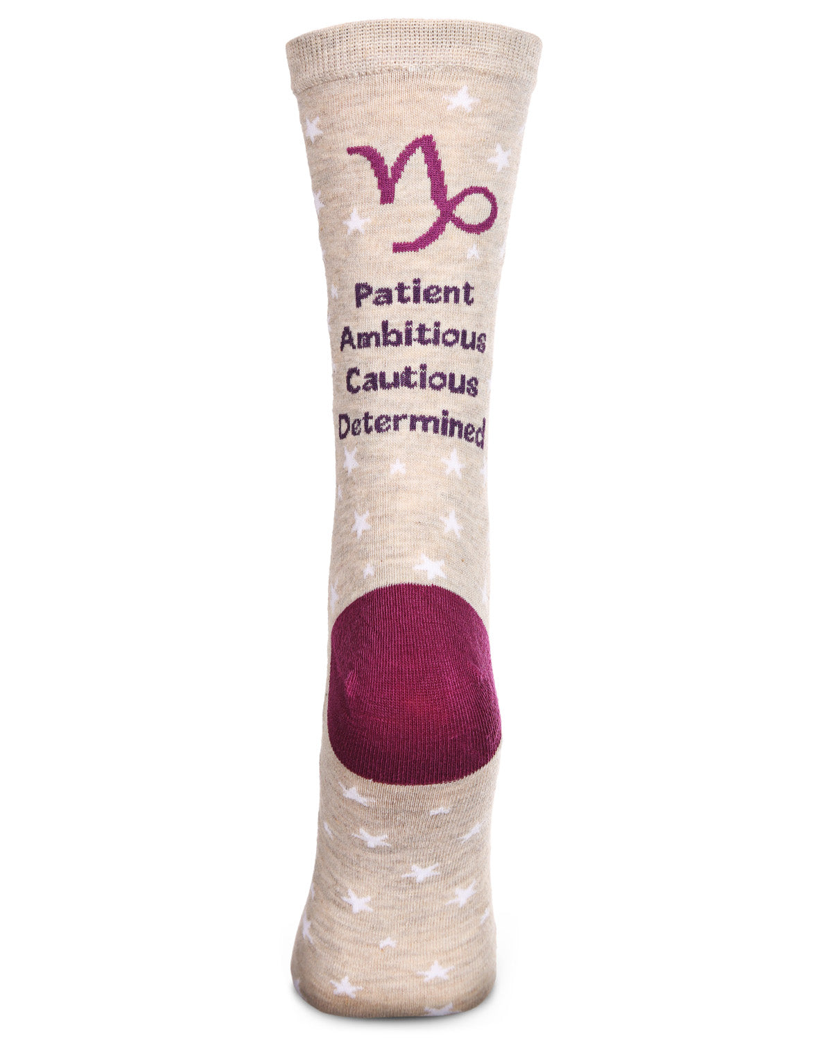 Women's Capricorn Zodiac Sign Crew Socks : Color: Hemp Heather