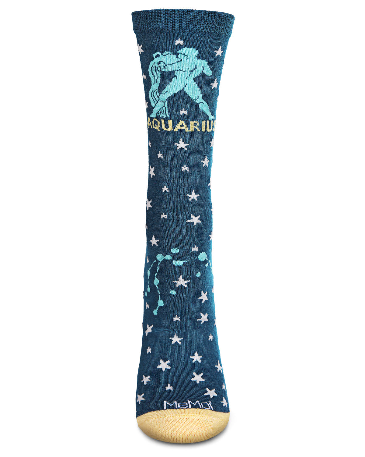 Women's Aquarius Zodiac Sign Crew Socks : Color: Dark Teal