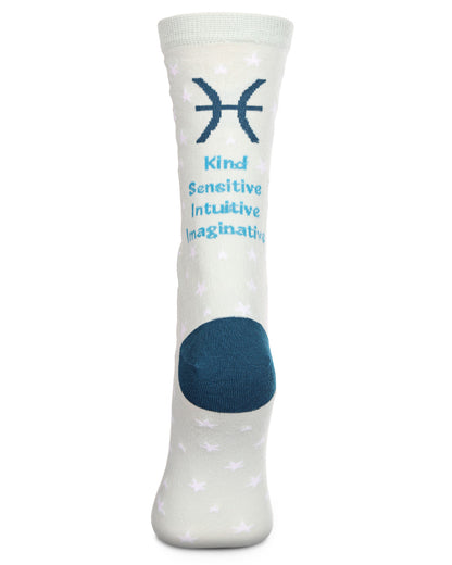 Women's Pisces Zodiac Sign Crew Socks : Color: Mint