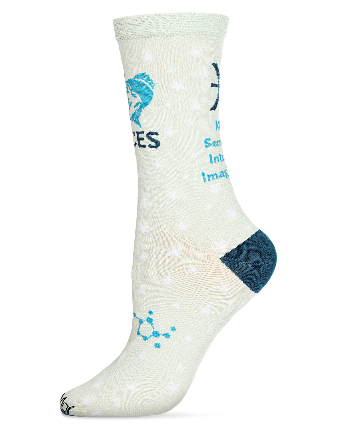 Women's Pisces Zodiac Sign Crew Socks : Color: Mint