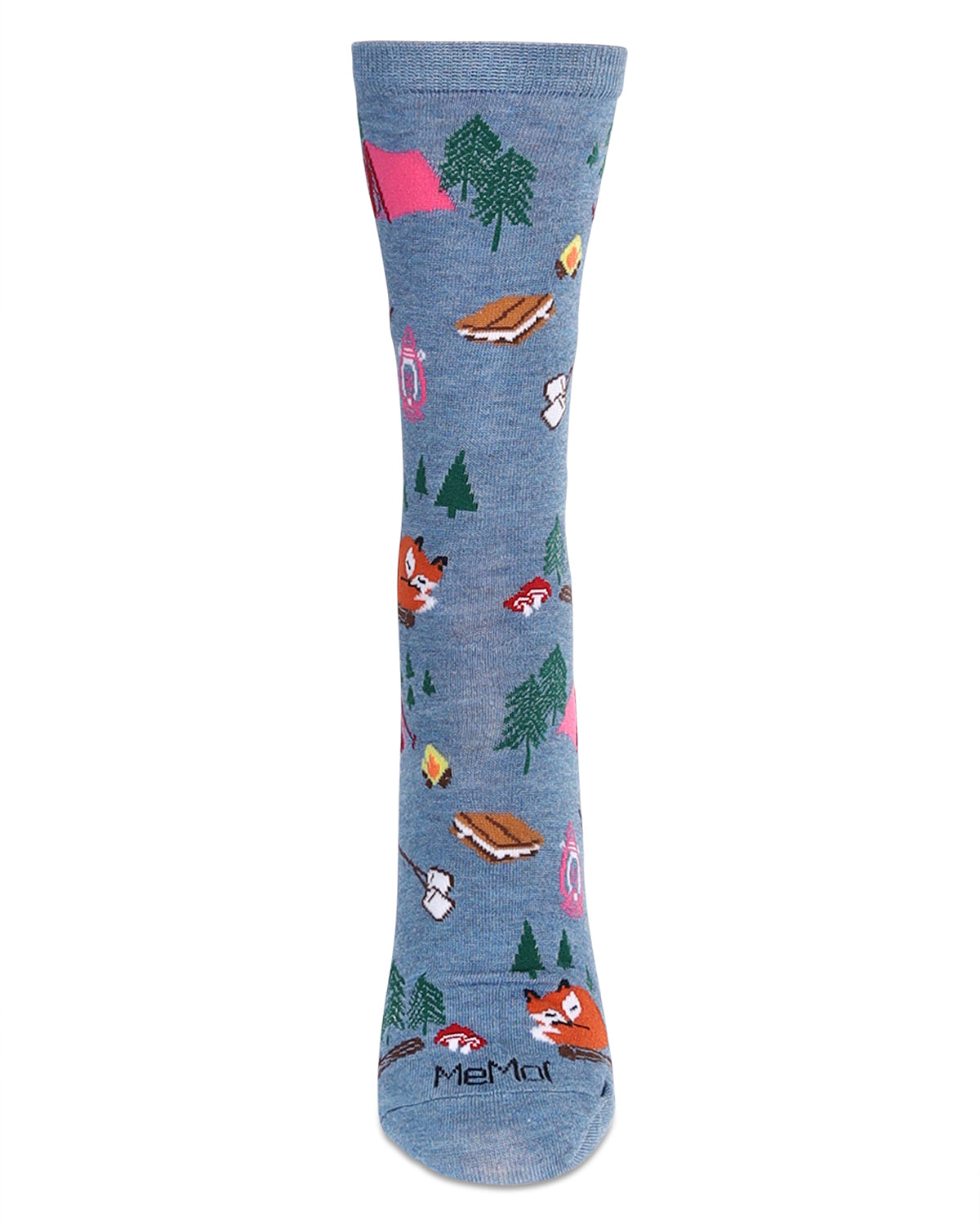 Women's Camping Trip Bamboo Crew Socks : Color: Denim Heather
