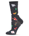 Women's Games Bamboo Crew Socks : Color: Dark Gray Heather