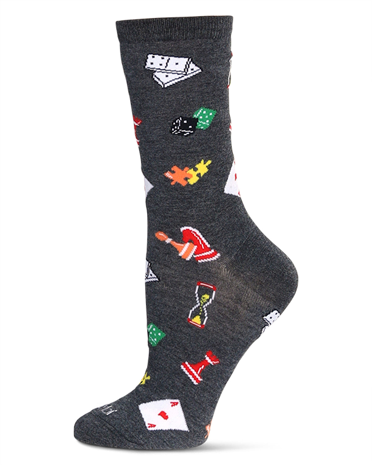 Women's Games Bamboo Crew Socks : Color: Dark Gray Heather