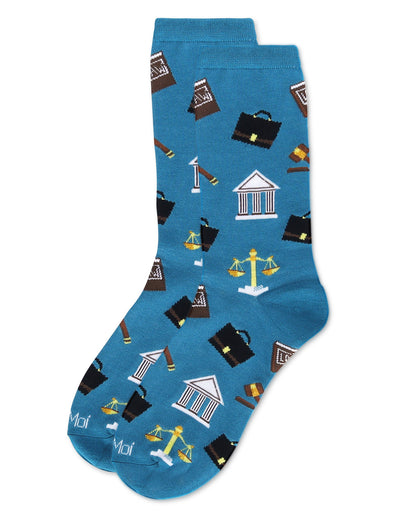 Women's Law N Order Bamboo Crew Socks : Color: Legion Blue