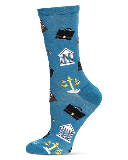 Women's Law N Order Bamboo Crew Socks : Color: Legion Blue