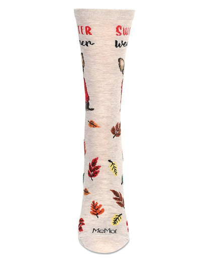 Women's Sweater Weather Bamboo Crew Socks : Color: Oatmeal Heather