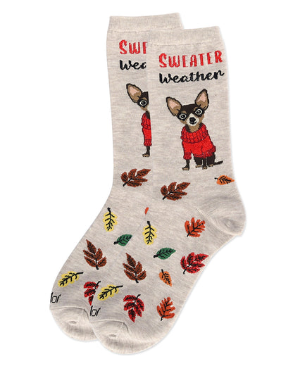 Women's Sweater Weather Bamboo Crew Socks : Color: Oatmeal Heather