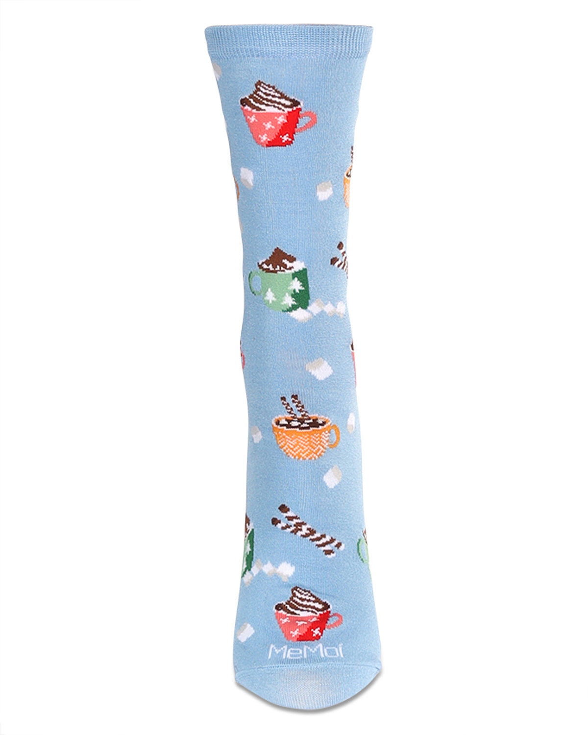 Women's Hot Cocoa Bamboo Crew Socks : Color: Light Blue