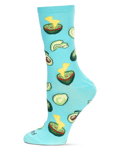 Women's Avocado Bamboo Crew Socks : Color: Capri Breeze