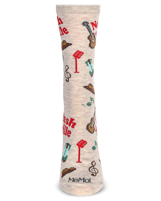 Women's Nashville Bamboo Crew Socks : Color: Oatmeal Heather