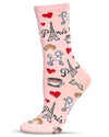 Women's J`Adore Paris Bamboo Crew Socks : Color: Light Pink