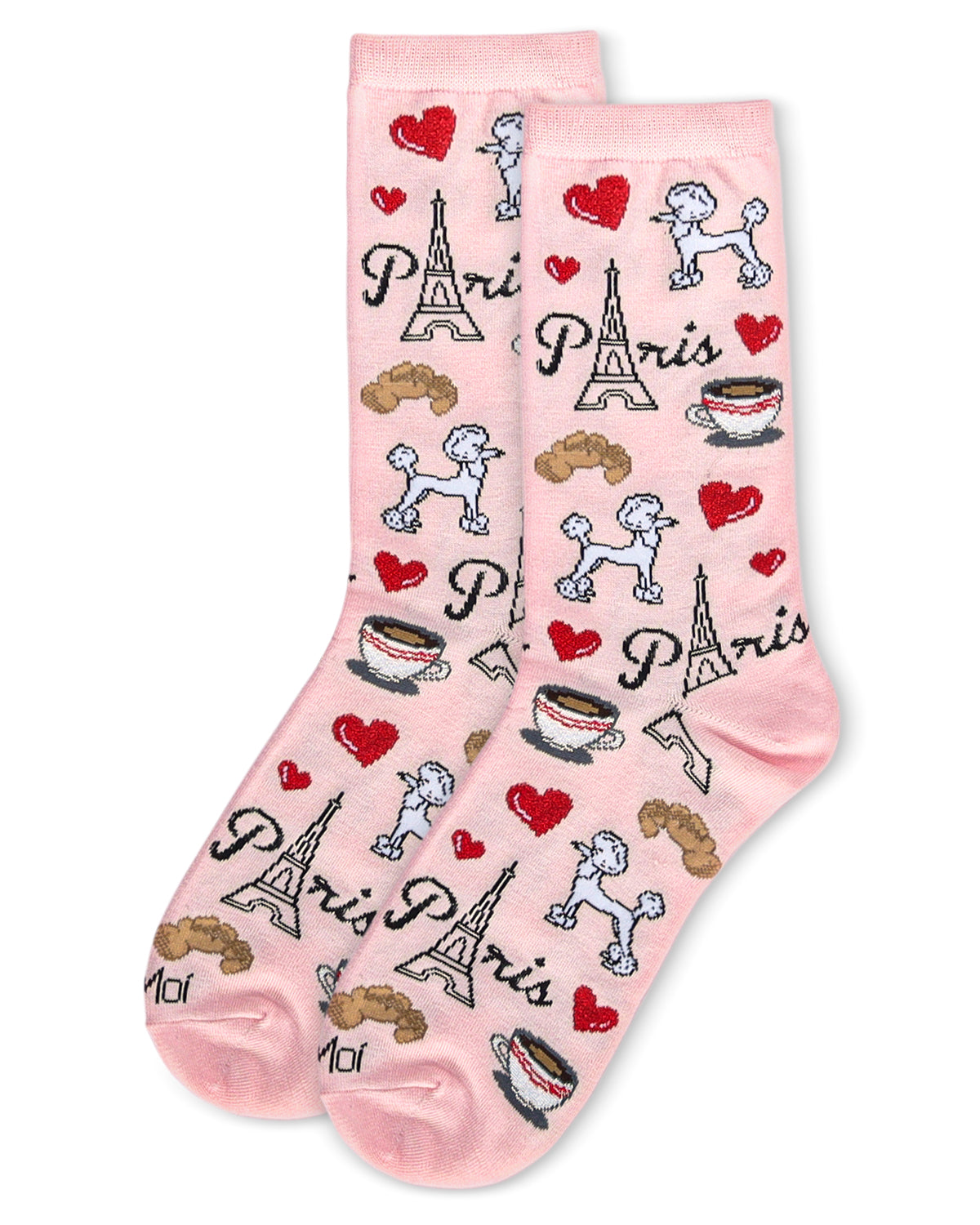Women's J`Adore Paris Bamboo Crew Socks : Color: Light Pink