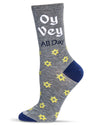 Women's Oy Vey All Day Bamboo Crew Socks : Color: Med Gray Heather