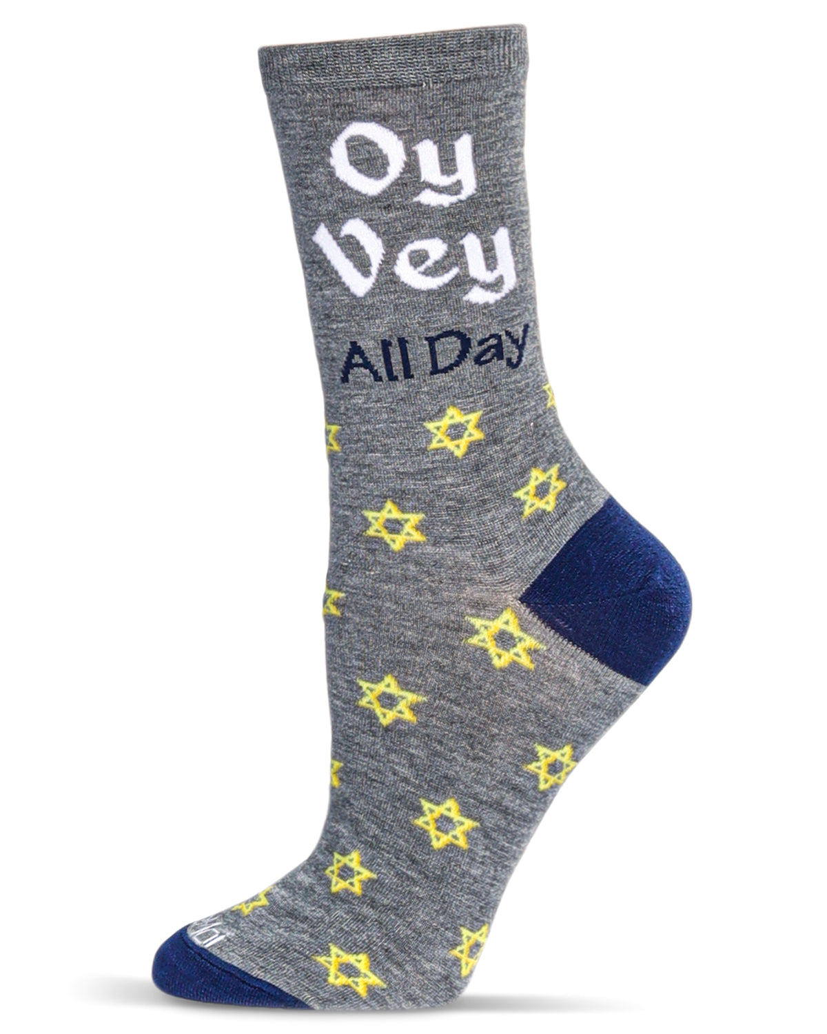 Women's Oy Vey All Day Bamboo Crew Socks : Color: Med Gray Heather