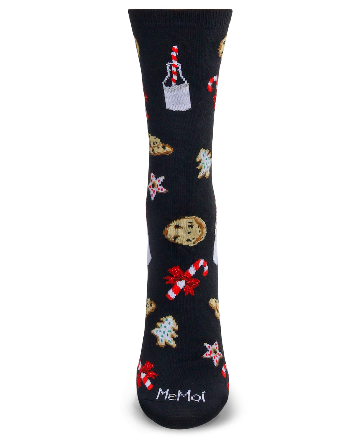 Women's Milk & Cookies Holiday Crew Socks : Color: Black